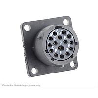 Eaton Souriau-Sunbank UTSX014E15S Receptacles Square flange receptacle, without backshell, with 15 female solder contacts, IP68/69K in unmated conditions