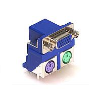 NorComp 999-H15-PS2L571 Dual Port D-Sub Connectors RA 15POS FEM 3A