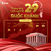 THÔNG BÁO NGHỈ LỄ QUỐC KHÁNH 2/9/2026