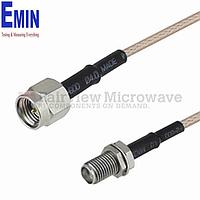 Fairview SCA42316 SMA Male to SMA Female Bulkhead Cable RG-316 Coax and RoHS