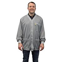 SCS 770027 Anti-Static Control Products SMOCK, JACKET, GRAY, 4X-LARGEKNITTED CUFFS, 3 PKTS, NO COLLAR,