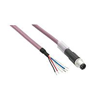 SCHNEIDER TCSXCNDFNX3V Ethernet Cables / Networking Cables CABLE,STRAIGHT,M8-4P, FEMALE-WIRE, 3M