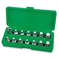 TOPTUL JGAI1402- 14PCS 3/8inch DR. Master Oil Drain Plug Key Set