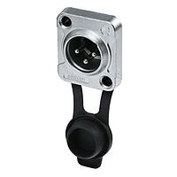 REAN RRX3M-Z-001-0 Receptacles 3P M XLR RCPT D-FLNG IP65 BLACK/TIN