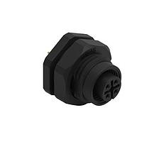 Wurth Elektronik 643220100404 Receptacles WRCIRC M12  Screw  Coding A  Panel PCB  Plastic Straight with Panel Nut M16  Female connector, polarity 4