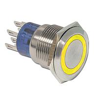 E-Switch ULV7FPB11345 Anti-Vandal ANTI-VANDAL, 3A 250VAC, SPDT On-(On), Panel Mount, Front Detachable Socket w/ Wire Leads 500mm