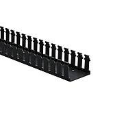 HellermannTyton 181-00026 Slotted Wall Wiring Duct Slotted Wall Wiring Duct, 3" x 2", Adhesive, PVC, Black, 120ft/Carton