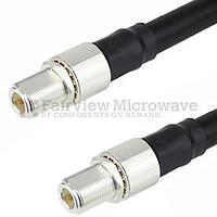 Fairview FMC1111600LF N Female Bulkhead to N Female Bulkhead Cable LMR-600 Coax with Times Microwave Connectors and RoHS Compliant