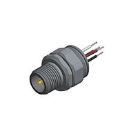Amphenol CONEC 43-01054 Connectors MALE PLUG M12X1 SKT W/WIRES FRNT MNT