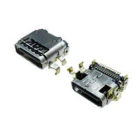 Adam Tech USB-C40-S-RA-CS2-SMT-BK-30-TR USB Type C Connectors USB C 4.0 Receptacle, R/A SMT, 24P, CH 1.58mm