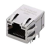 Taoglas TMJG16391A4NL Magnetic Jack RJ45 ICM, 1G Base-T, 1x1, Short Body, Tab Up, 10 pin THT, 3Wire+T, Shielded EMI Finger, LED, Commercial grade