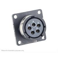Eaton Souriau-Sunbank UTGX014D5SW Receptacles Square flange receptacle, without backshell, with 5 female PCB contacts, IP68/69K in unmated conditions, keying W