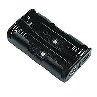 Eagle Plastic Devices 12BH321-2AS-GR Cylindrical Battery Contacts, Clips, Holders & Springs 57x16x32mm,with switchfor 2 x AA cells (partition)Wire Terminal