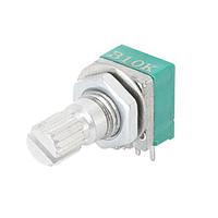 Same Sky (formerly CUI Devices) PTN091-H20125K1A Potentiometers 9.5mm, horizontal, 1 gang, 20K ohm, 25mm knurled shaft, log