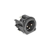 Amphenol Audio AC3MAH1-AU-PRE Connectors 3 Pole XLR Male Chassis Mount A Type Gold Plated Contacts Horizontal PCB Mount