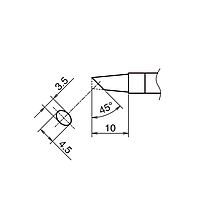 HAKKO T39-BC3545 Soldering Tip (Shape-BC hor: 3.5mm vrt: 4.5mm)