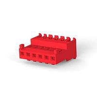 AMP Connectors - TE Connectivity 644540-6 Receptacle Assembly FEED THRU W/TAB 6P red tin 22 AWG