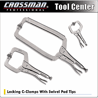 Crossman 94-278 Locking C-Clamps with Swivel Pad Tips (CPS18, 18 inch/ 455mm)