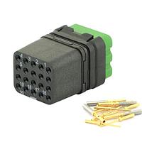 Eaton Souriau-Sunbank 8MQ2M2022SB Modular Connectors - Push Pull MQuick module, unsealed, with female crimp contacts