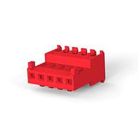 AMP Connectors - TE Connectivity 644540-5 Receptacle Assembly FEED THRU W/TAB 5P red tin 22 AWG