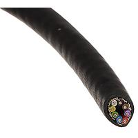Alpha Wire 25198 BK005 Multi-Conductor Cables 22 AWG 8 Conductor 300V Foil PVC, PUR 100 ft Spool, Black