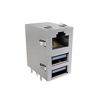 Amphenol Commercial Products RJE361883301 Modular Connectors / Ethernet Connectors Stacked RJ over Two USB Type A 2.0