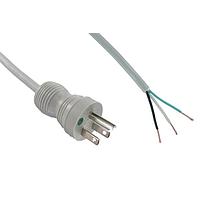 Qualtek Electronics 211011-06 No Receptacle Power Cord SVT, 3X18 GRAY 6" 125V 10A