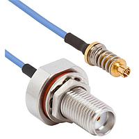 Amphenol SV Microwave FV67SMPM-047-FBSMA-180 RF Cable Assemblies VITA 67.1/2 SMPM to SMA BKHD F 18"Cable