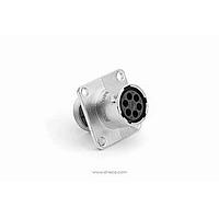Amphenol SINE Systems RT0W0106SNH03 Connectors Receptacle, Square Flange, 6 Position, Female, Shell Size 10, with Silicone Seal