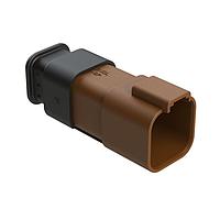 Amphenol SINE Systems AT04-6P-SR01BRN Receptacle 6 Position, Receptacle, Pin, SR01 Strain Relief (Standard Seal), Brown Body