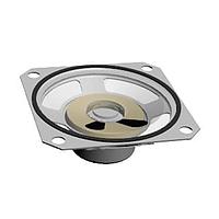 Same Sky (formerly CUI Devices) GA0506M Electromagnetic speaker, 50 mm square, 18.5 mm deep, PET, alnico, 250 mW, 8 ?, 500 Hz, solder eyelets