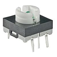 NKK Switches JB15HLPF Tactile Switches OFF-(ON) HI OPR FRCE GREEN LED