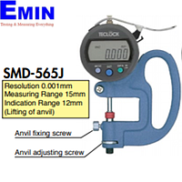 TECLOCK SMD-565J Standard Digital Thickness (0~15 mm, 0.001 mm)