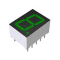 ROHM Semiconductor LAP-401MD LED Displays LED Numeric Displays, Digit Number=1 digit,Character Height=10.16mm, Emission Color=Green, Circuit Common=Anode, ( ?P =572nm, IV=100mcd, IF=10mA, VF=1.9V, IF=10mA, IR=100uA, VR=3V)
