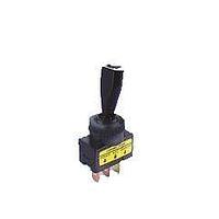 Shin Chin R13-61L-01-G(VDC) Toggle Switches 20A/12VDC 3P SPST/OFF-ON/0.25"SQ Transparent Lever/Green LED