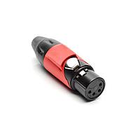 Amphenol Audio AX4FB2M-AU Connectors 4P SOCKET F PLUG BLKGLD W RED MRK SLV