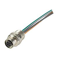 HARTING 21033992401 Sensor Cables / Actuator Cables M12 S-code 3+PE pin female to 0.3m 2.5mm2 (AWG14) flying leads front mount