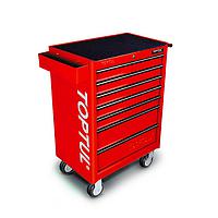 TOPTUL GE-20806 W/7-Drawer Tool Trolley (208 pcs; Red)
