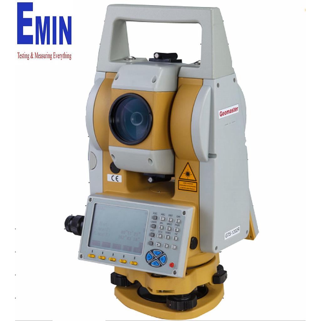 Surveying team using a total station in the field