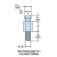Heyco 10696F Threaded Support, Male HSCBS1-632-14 V-0 NATURAL