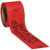 Klein Tools 58002 Labels Caution Tape, Barricade, CAUTION-BURIED ELECTRIC LINE, Red, 200-Foot