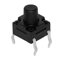 Same Sky (formerly CUI Devices) TS03-66-80-BK-260-LCR-D-67 Tactile Switch 6 x 6 mm, 8 mm Act Height, 260 gf, Long Crimped, Through Hole, IP67, SPST,