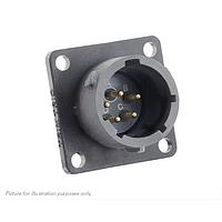 Eaton Souriau-Sunbank UTSX014E5PX Receptacles Square flange receptacle, without backshell, with 5 male solder contacts, IP68/69K in unmated conditions, keying X