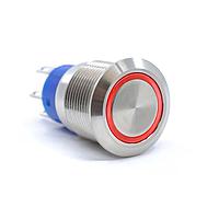 E-Switch ULV4F2GSS314 Anti-Vandal Anti-vandal, DPDT, On-On, Panel Mount, Front, Silver, LED, Red, IP67