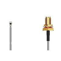 GCT (Global Connector Technology) CAB417RF-0300-A-1 RF Cable Assemblies I-Pex MHF 4L Lck RA Plug2SMA STRJck R Mt, IP67/68, 6GHz,300mm, 1.37mm blk