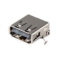 Same Sky (formerly CUI Devices) UJ2-A-HR-G-TH USB Receptacle USB Jack, Type A, High retention Force, Horizontal, T&R