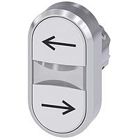 SIEMENS 3SU10503AB660AM0 Flat Button TWIN BUTTON, MOM, WHITE/WHITE