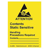 SCS ALABEL ESD Attention Label, Attention, RS-471, 1-7/8In X 2-1/2In, 500/Roll