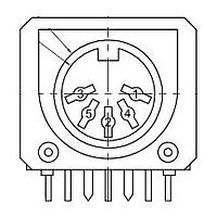 Kycon KCDX-5S-S2-PS-1 Connectors 5P RA PCB SPRNG SHLD 5MM CIRC DIN RECPT