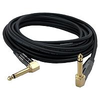 Io Audio Technologies IO-IC109025-T2MCH-2R Audio Cable Cable Assembly, 1/4"TS RA-1/4"TS RA, Chrome/Gold 90 Degree Connector, Mono, 25'